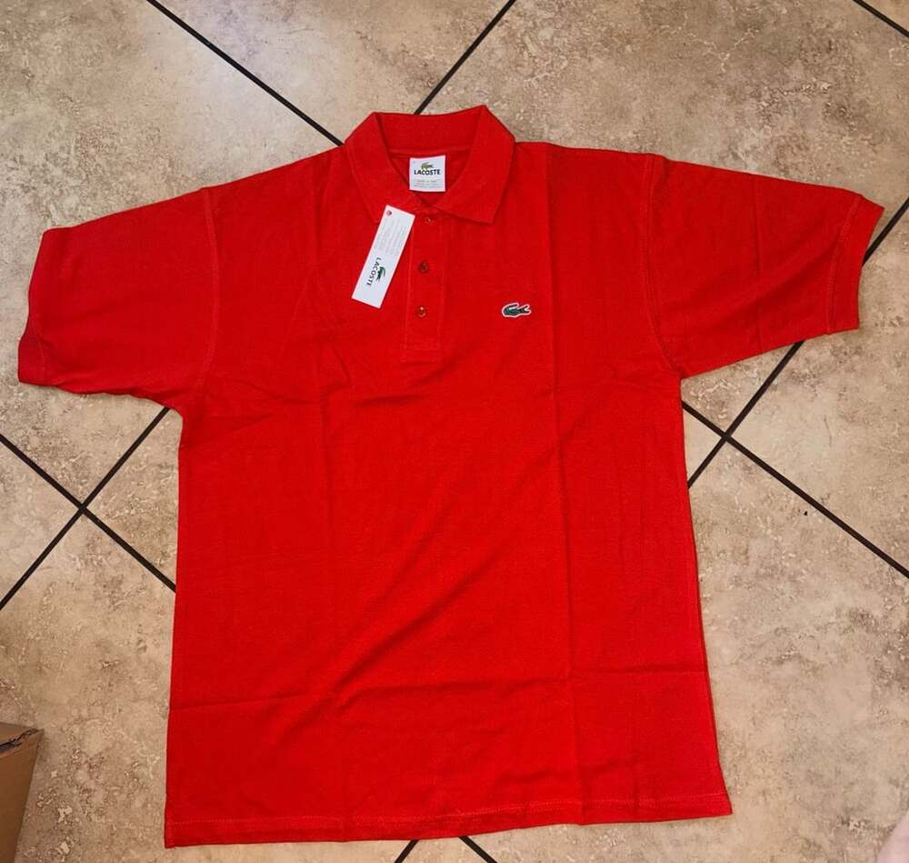 Lacoste Polo Size 6 Red Cotton Short Sleeve Shirt